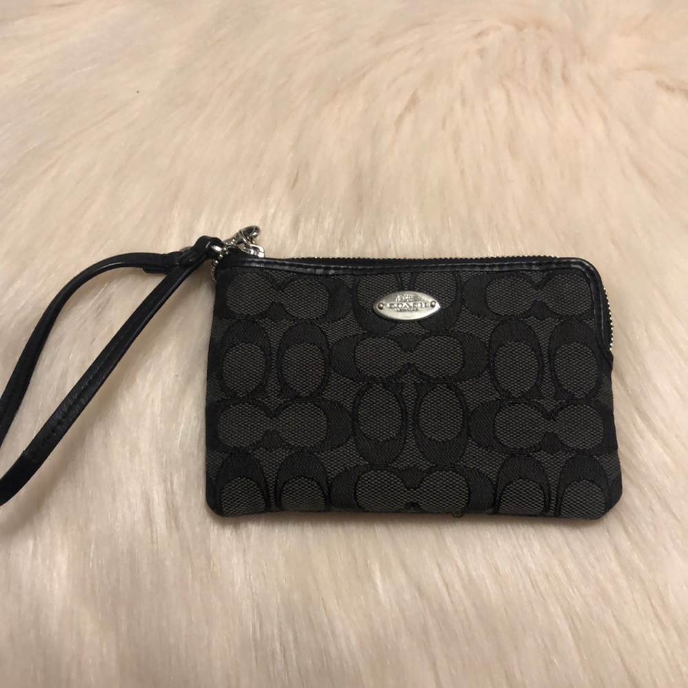 Black coach wristlet
